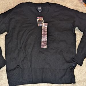 Nwt GAP Women's V-Neck Sweater in Black Sz S